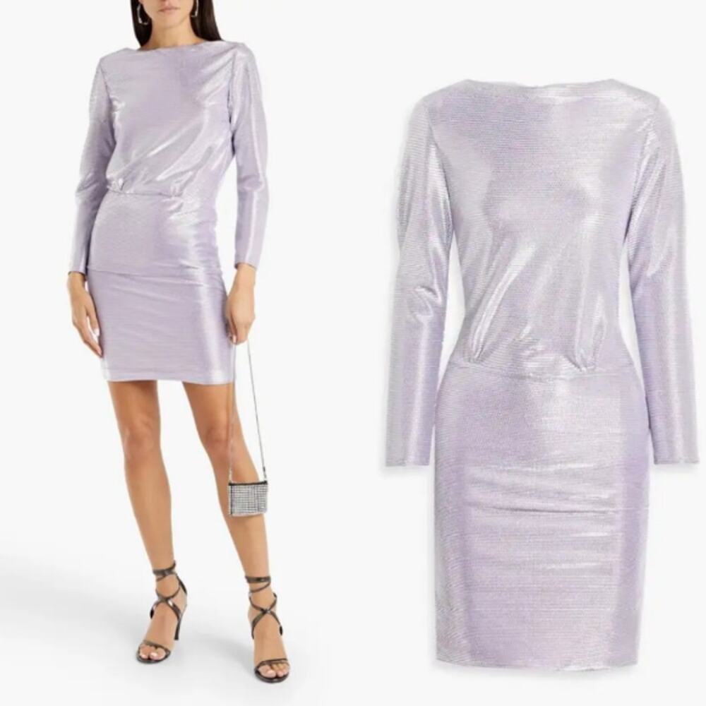 Maje Rimidis Woven Mini Dress EU 40 Party New Year Eve Metallicâ Vegas Miami